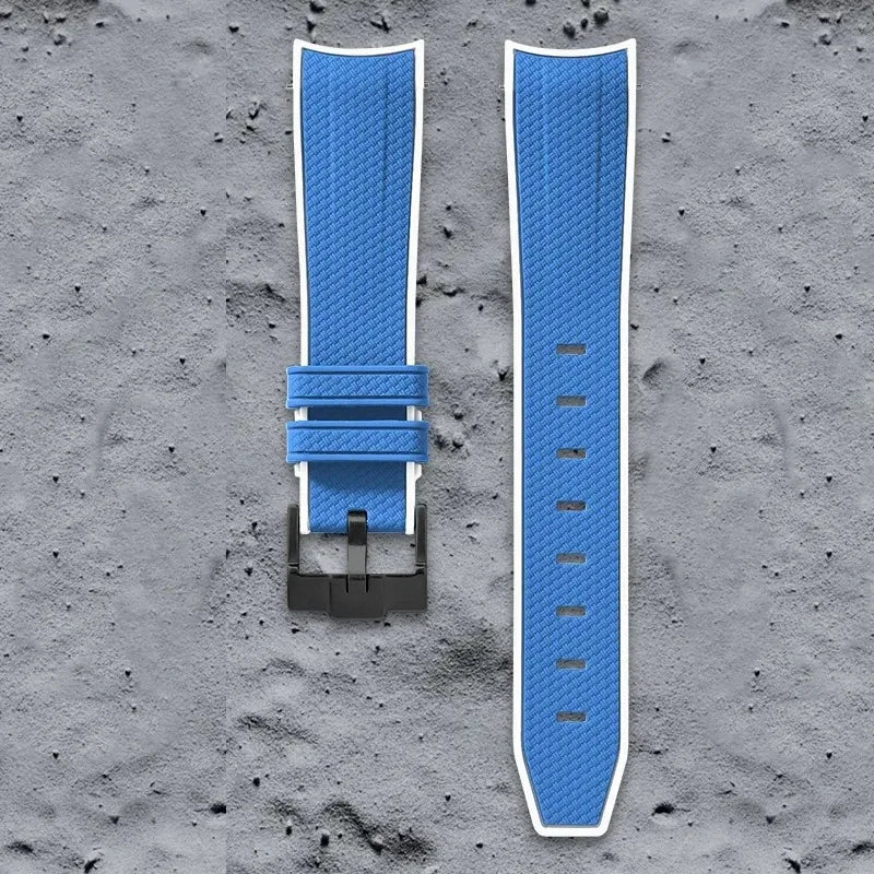 Curved End Strap for Omega X Swatch Joint MoonSwatch Planet 20mm Silicone Quick Release Watch Band Bracelet for Speedmaster