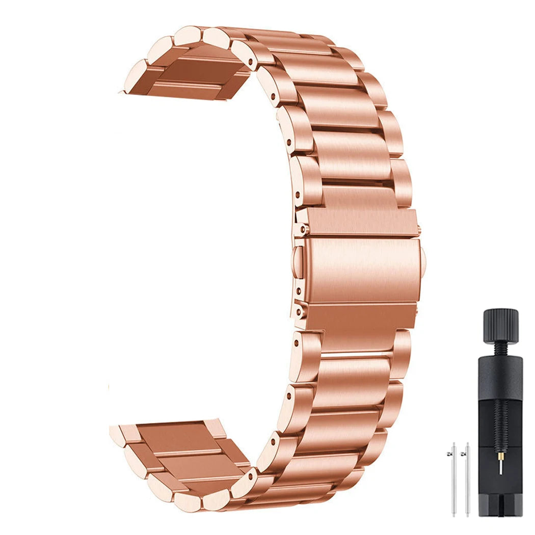 18mm 20mm 22mm Stainless Steel Strap For Garmin Venu 4 3 2 2S 3S/Forerunner 55 158 245 255 645 745 965 970/Vivoactive 4 5 6 Band