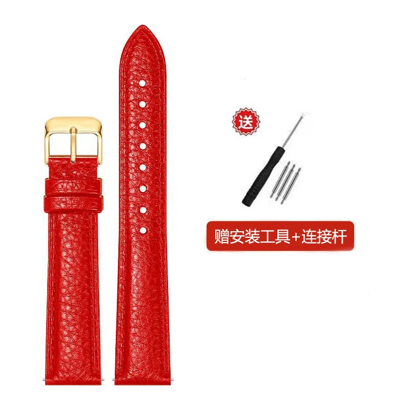 2025 genuine Leather watch strap  Accessories  wristband 10mm 12mm 14mm 16mm 18mm 20mm 22mm Genuine Leather   Strap with Tool