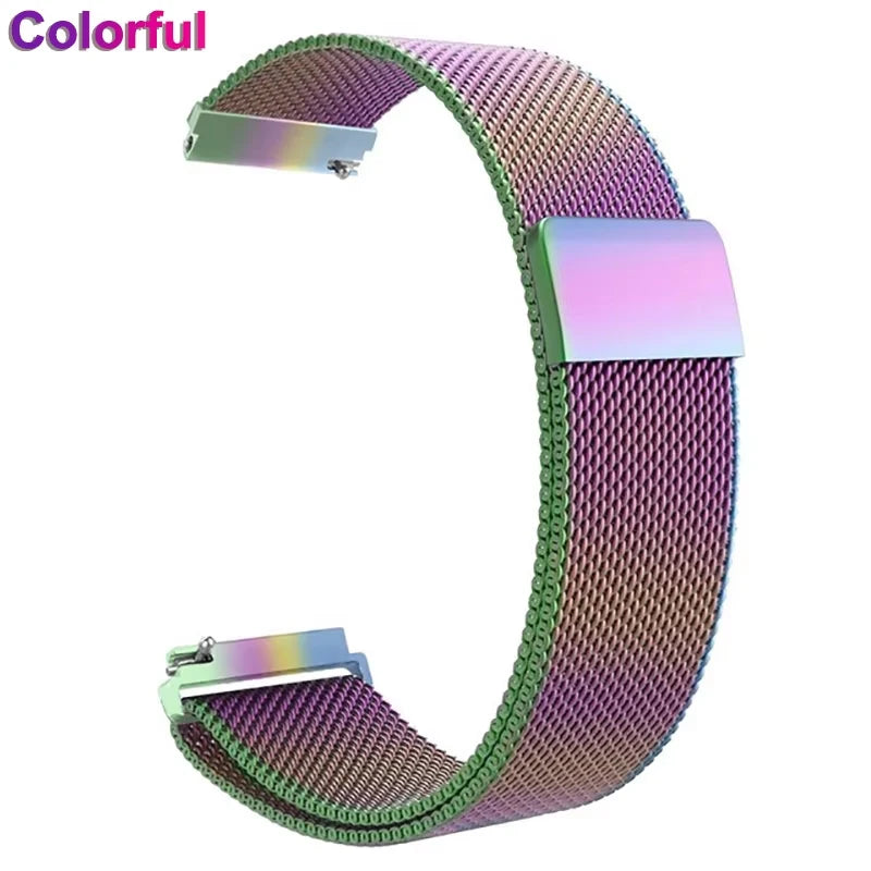 18mm 20mm 22mm Stainless Steel Strap For Garmin Venu 4 3 2 2S 3S/Forerunner 55 158 245 255 645 745 965 970/Vivoactive 4 5 6 Band