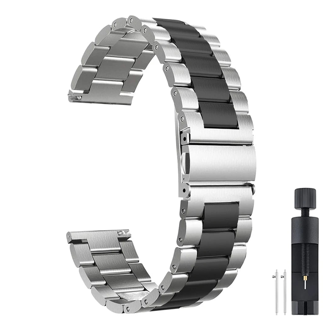 18mm 20mm 22mm Stainless Steel Strap For Garmin Venu 4 3 2 2S 3S/Forerunner 55 158 245 255 645 745 965 970/Vivoactive 4 5 6 Band