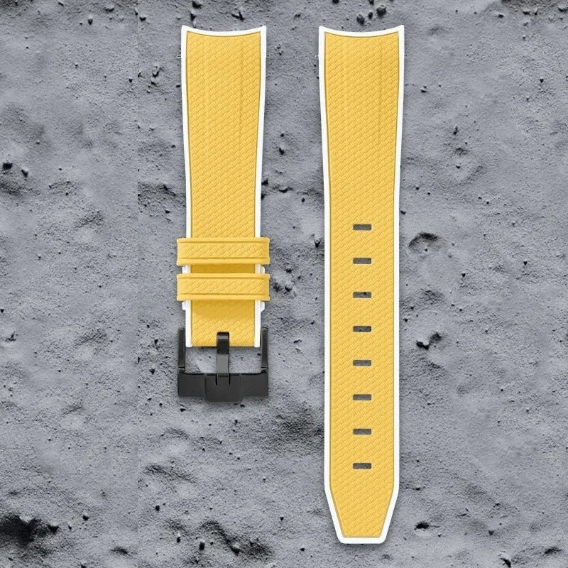 Curved End Strap for Omega X Swatch Joint MoonSwatch Planet 20mm Silicone Quick Release Watch Band Bracelet for Speedmaster