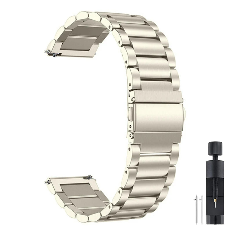 18mm 20mm 22mm Stainless Steel Strap For Garmin Venu 4 3 2 2S 3S/Forerunner 55 158 245 255 645 745 965 970/Vivoactive 4 5 6 Band