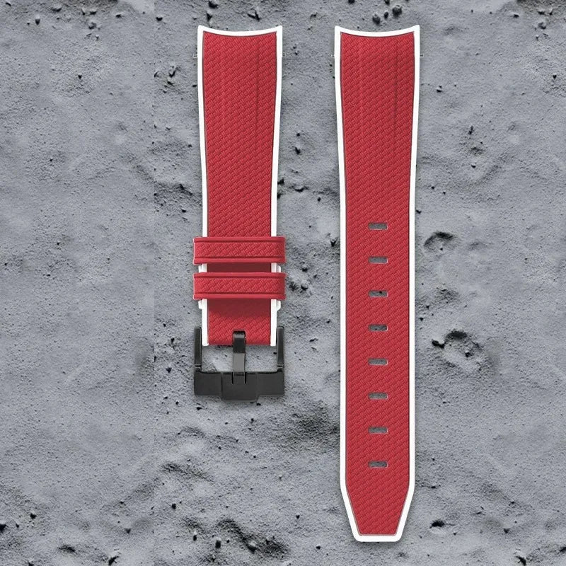 Curved End Strap for Omega X Swatch Joint MoonSwatch Planet 20mm Silicone Quick Release Watch Band Bracelet for Speedmaster