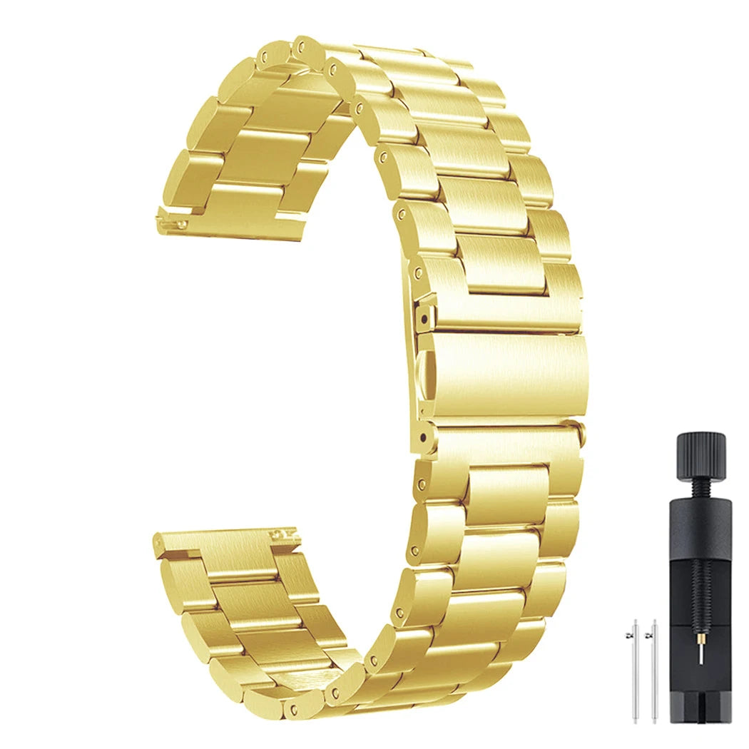 18mm 20mm 22mm Stainless Steel Strap For Garmin Venu 4 3 2 2S 3S/Forerunner 55 158 245 255 645 745 965 970/Vivoactive 4 5 6 Band