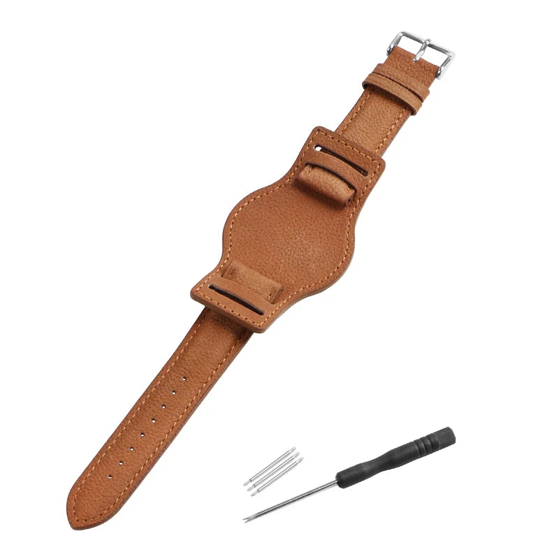 Vintage Leather Watch Strap 18mm 20mm 22mm for Omega for Seiko Universal Bracelet Replacement for Women Men Band Accessories